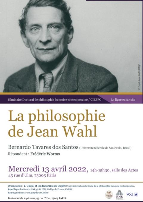 La philosophie de Jean Wahl